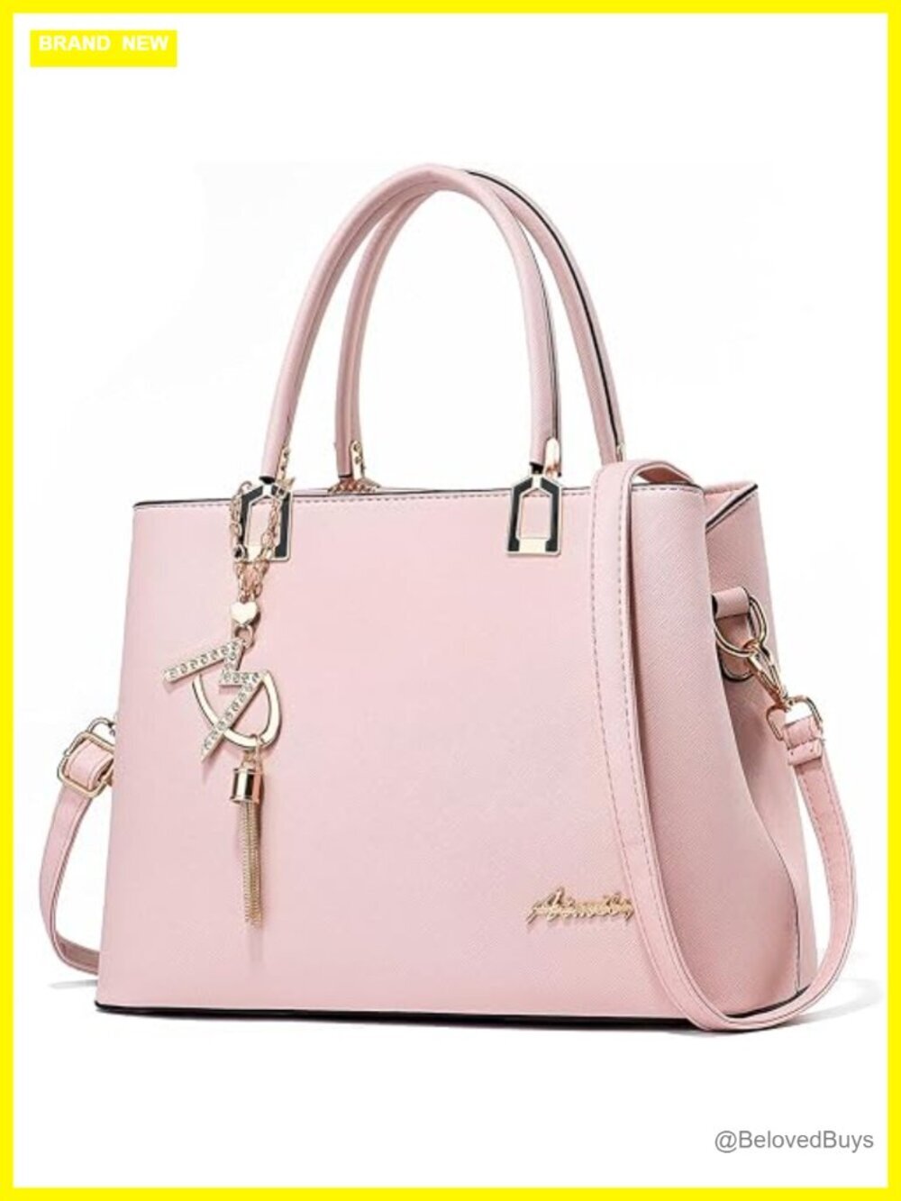 PU Leather Satchel Tote Bag with Removable Shoulder Strap